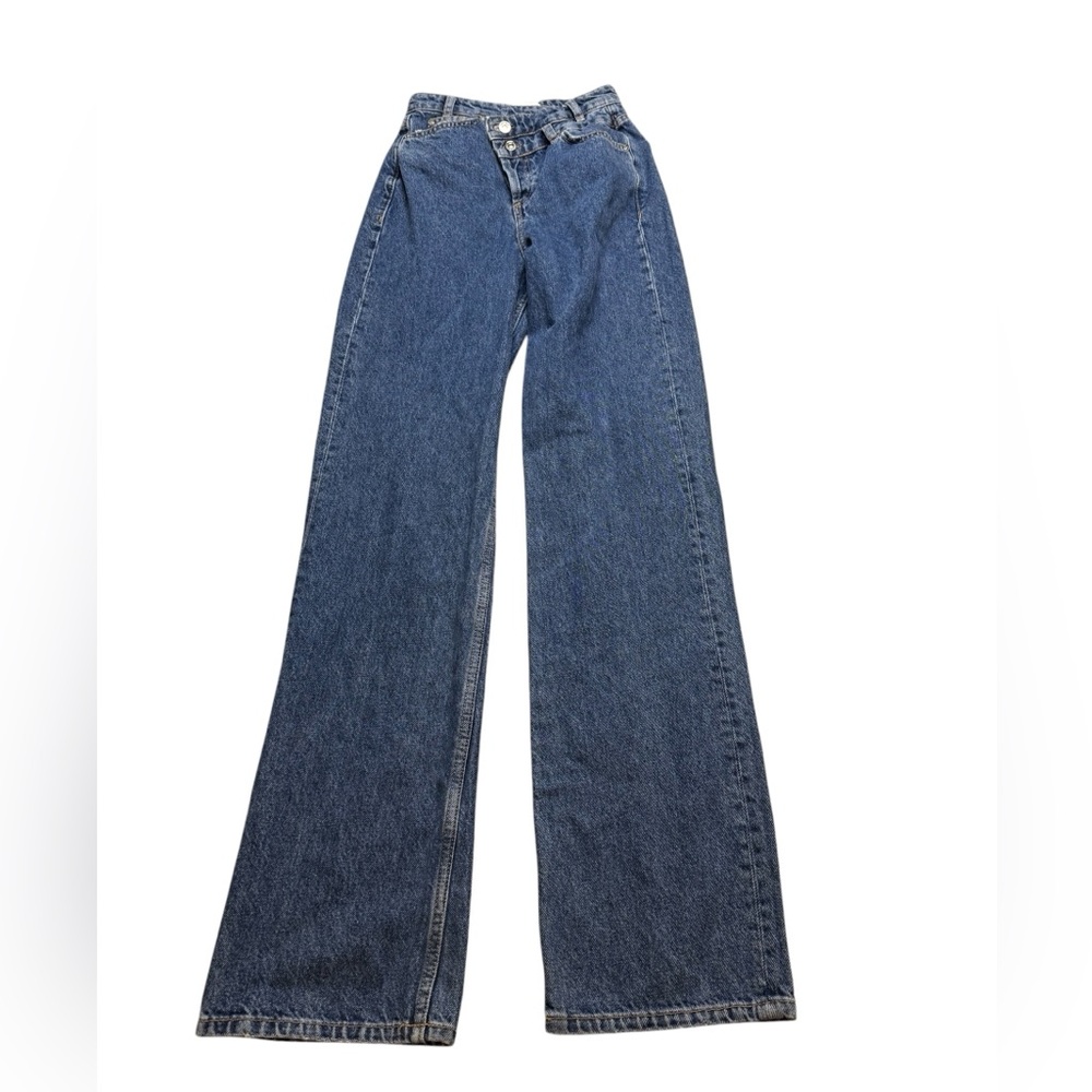 👖 MNG Mango Denim Wide Leg Jeans Size 2 (24” Waist) High Rise 90s Y2K Vintage 🌟
